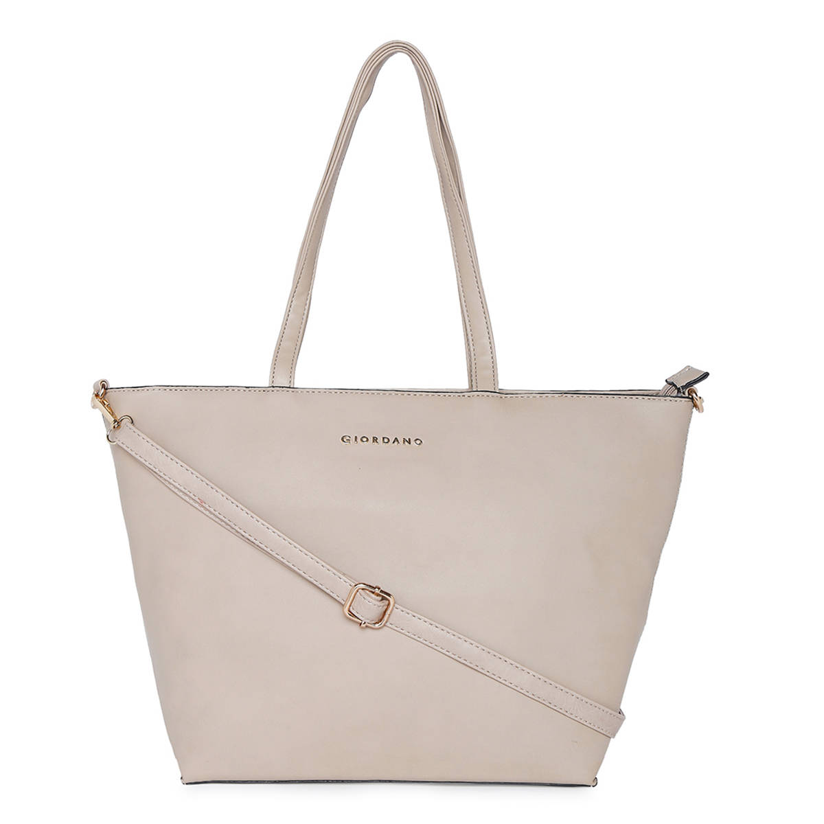 Giordano Women's Taupe Solid Tote Bag