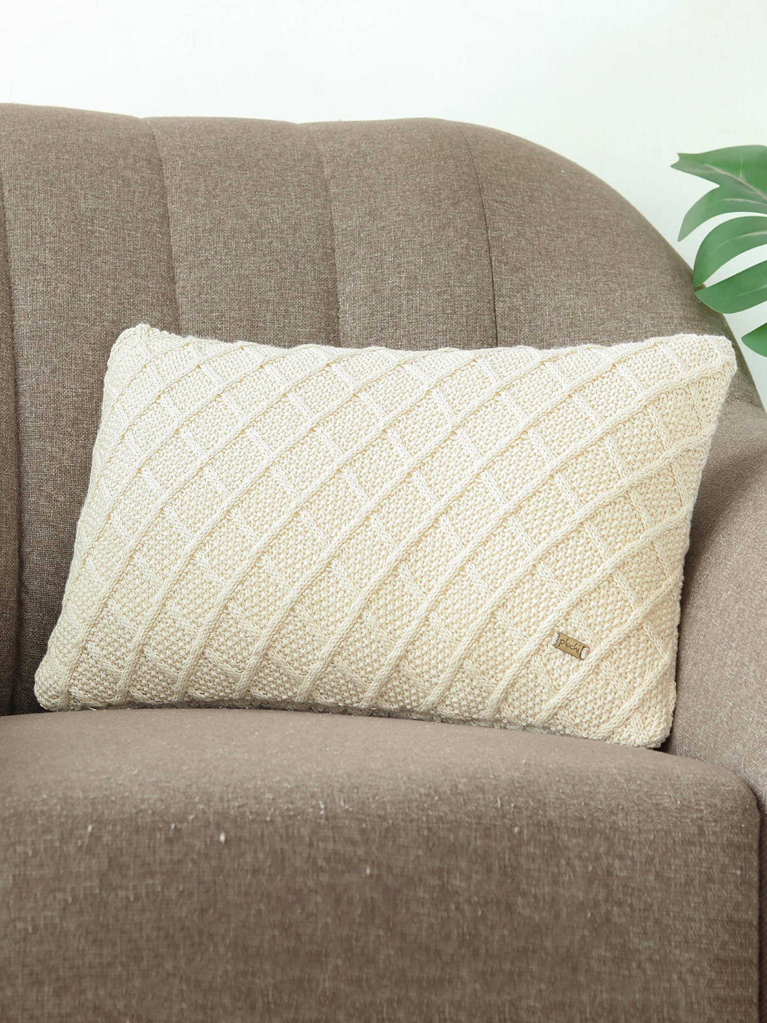 PLUCHI Shannon Natural Off White Pillow Cover