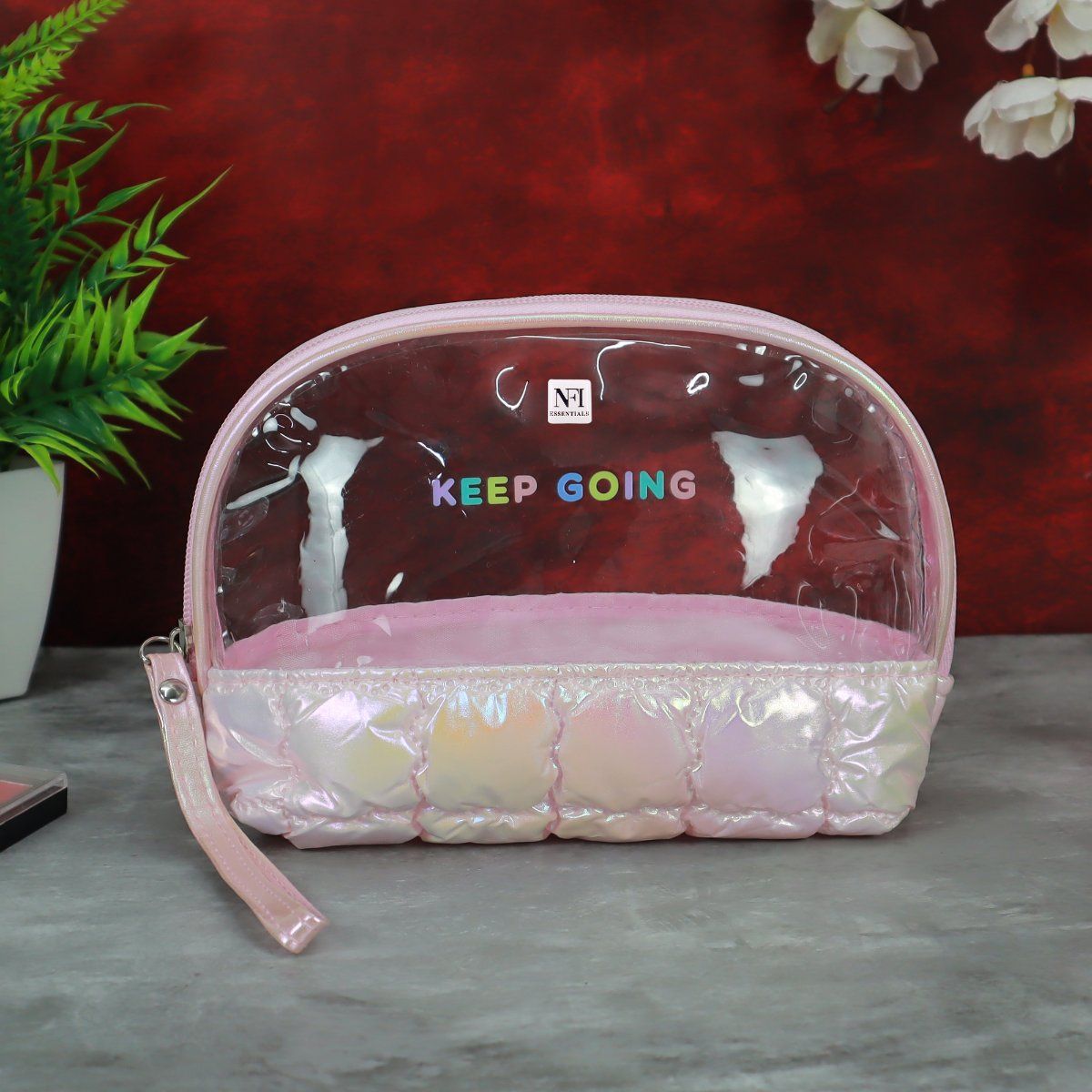 NFI Essentials Pink Makeup Pouch for Women