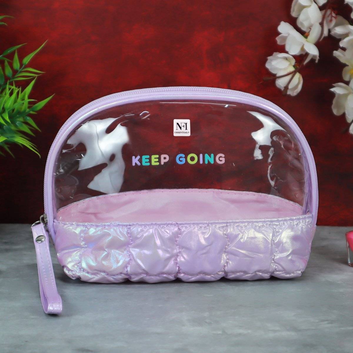 NFI Essentials Purple Makeup Pouch for Women