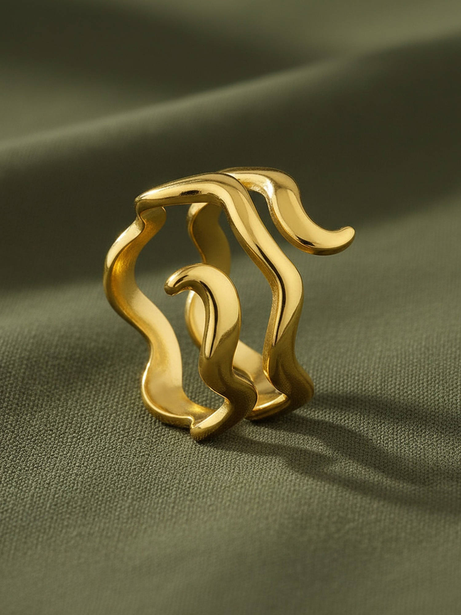 ELRA Gold Stainless Steel 18K Gold Plated Ring (7)