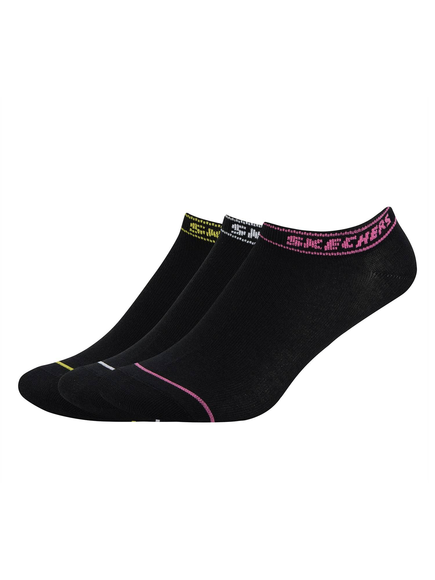 SKECHERS Women Black Non Terry Low Cut Socks (Pack of 3)