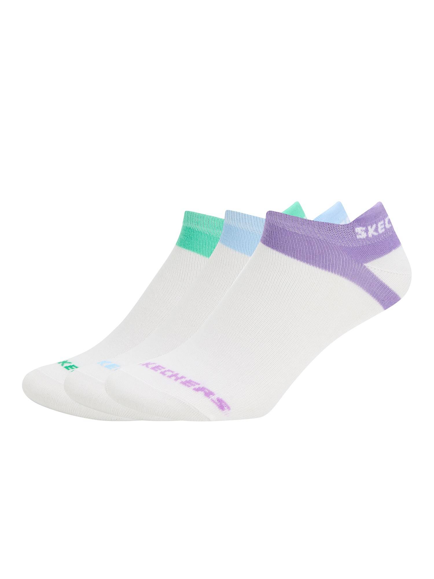SKECHERS Women Multi-Color Non Terry Low Cut Socks (Pack of 3)