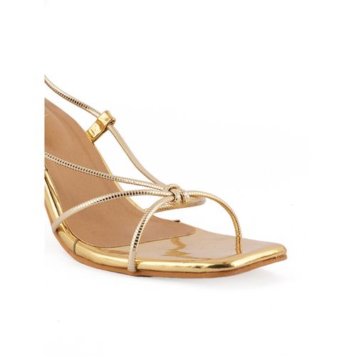 SCENTRA STEFFIE Gold Tie Up Heels (EURO 39)