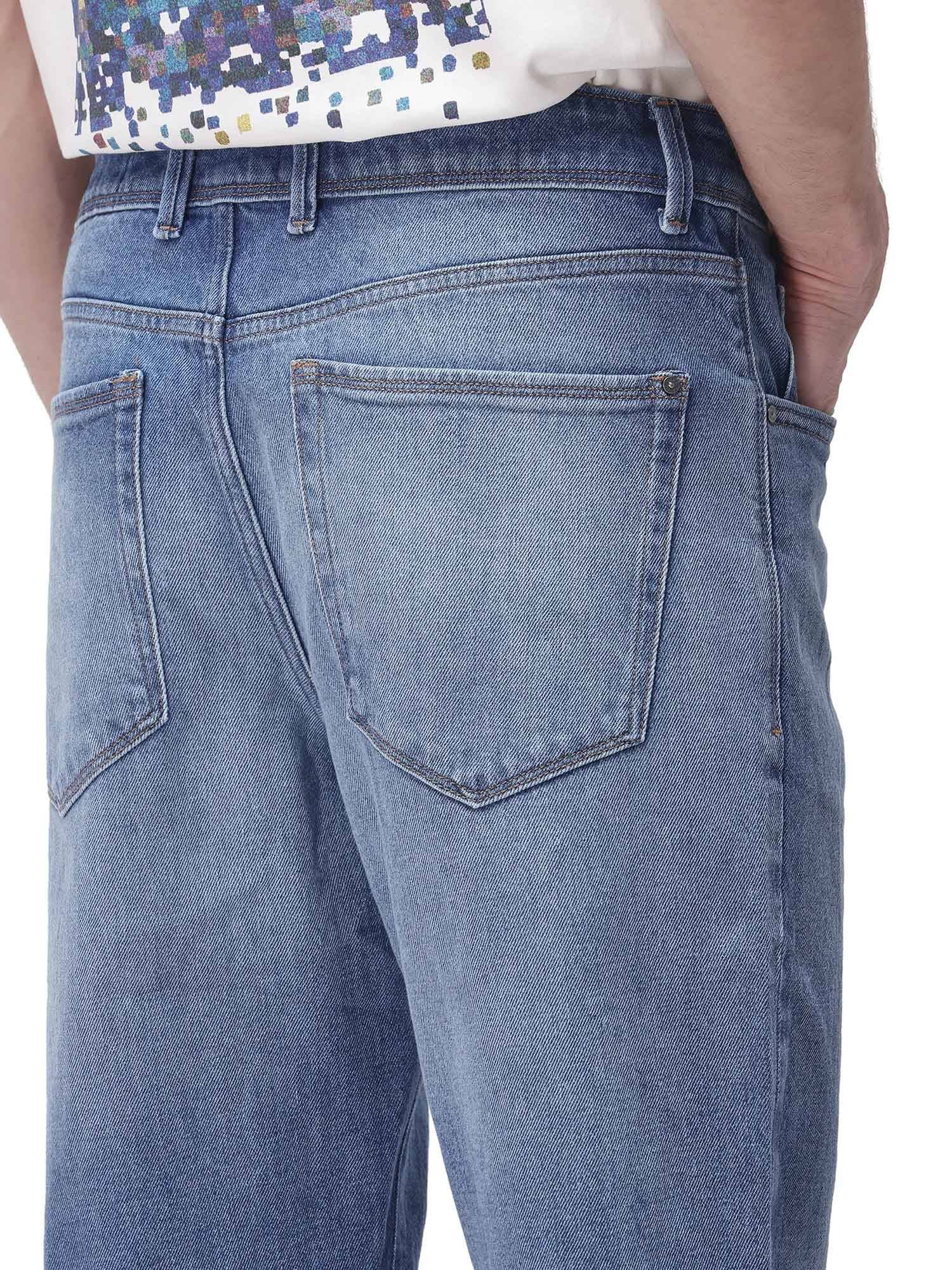 Buy Rare Rabbit Blue Solid Regular Fit Jeans Online