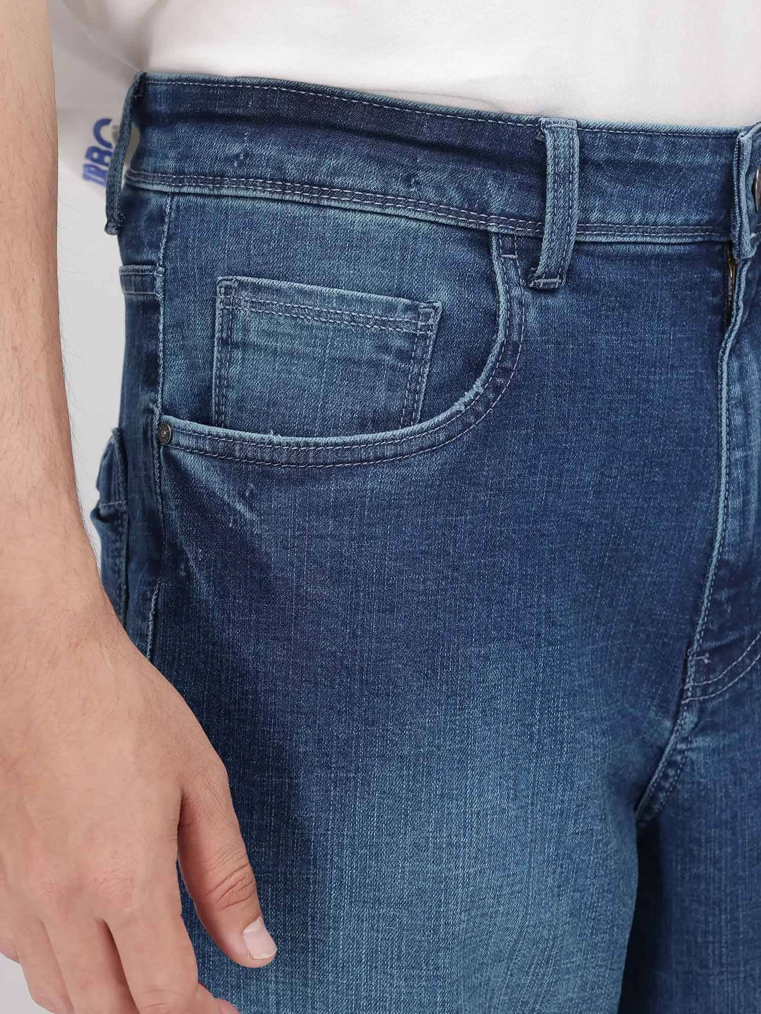 Buy Rare Rabbit Blue Solid Loose Fit Jeans Online