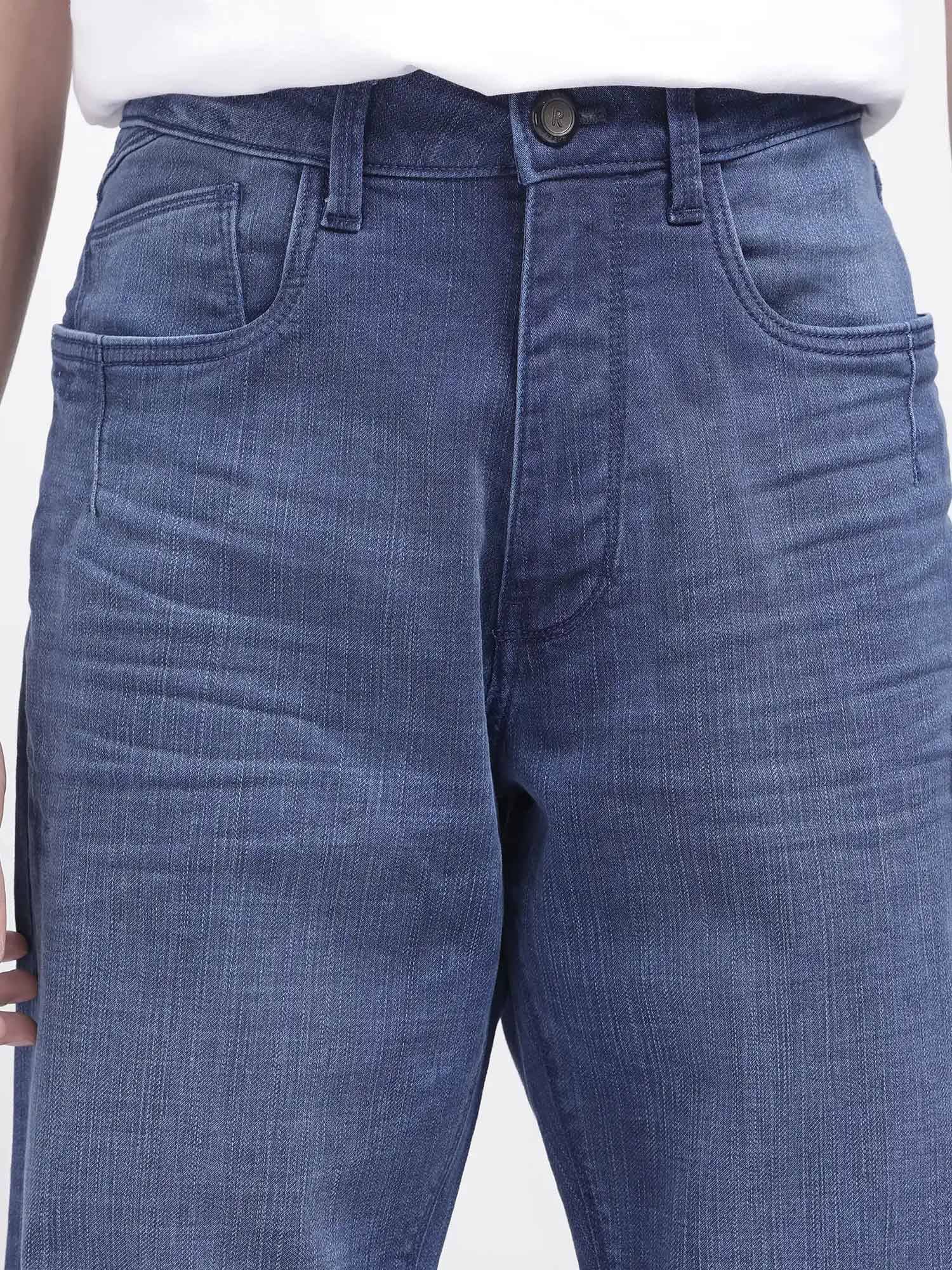 Buy Rare Rabbit Blue Solid Regular Fit Jeans Online
