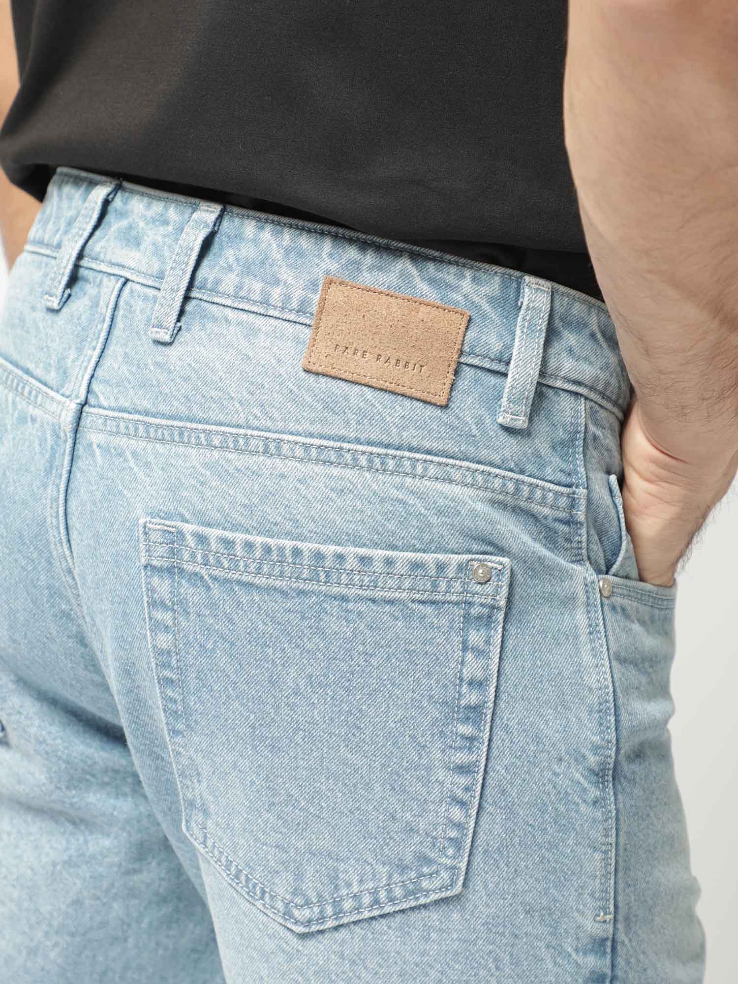Buy Rare Rabbit Blue Solid Regular Fit Jeans Online