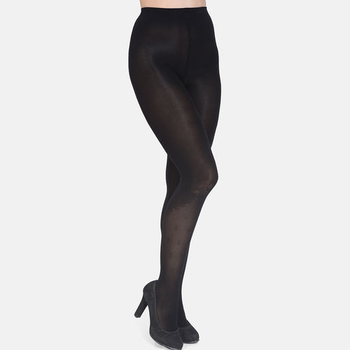 Mod & Shy Women Self Design Pantyhose Stockings Black