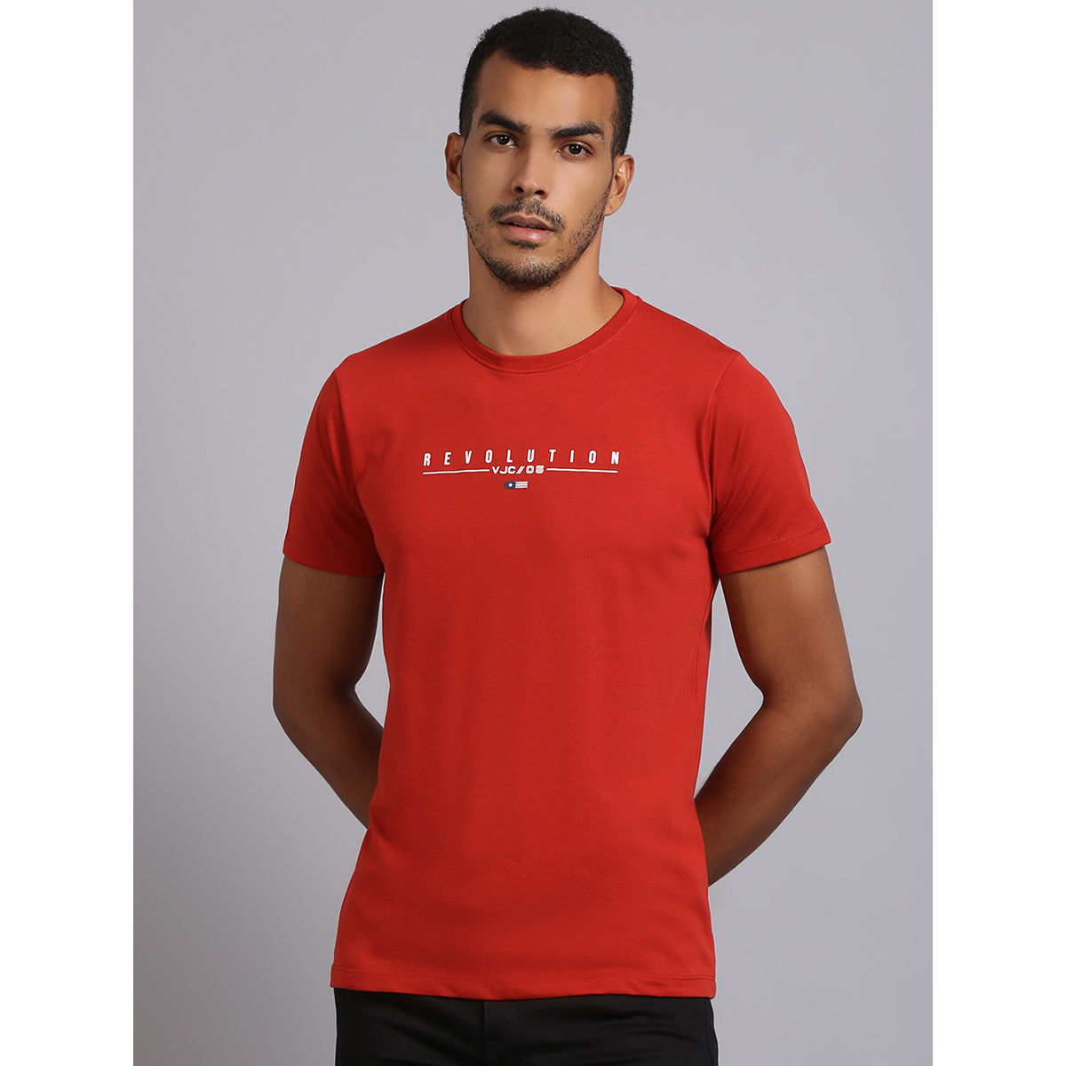 VENITIAN Men Printed Round Neck Cotton 