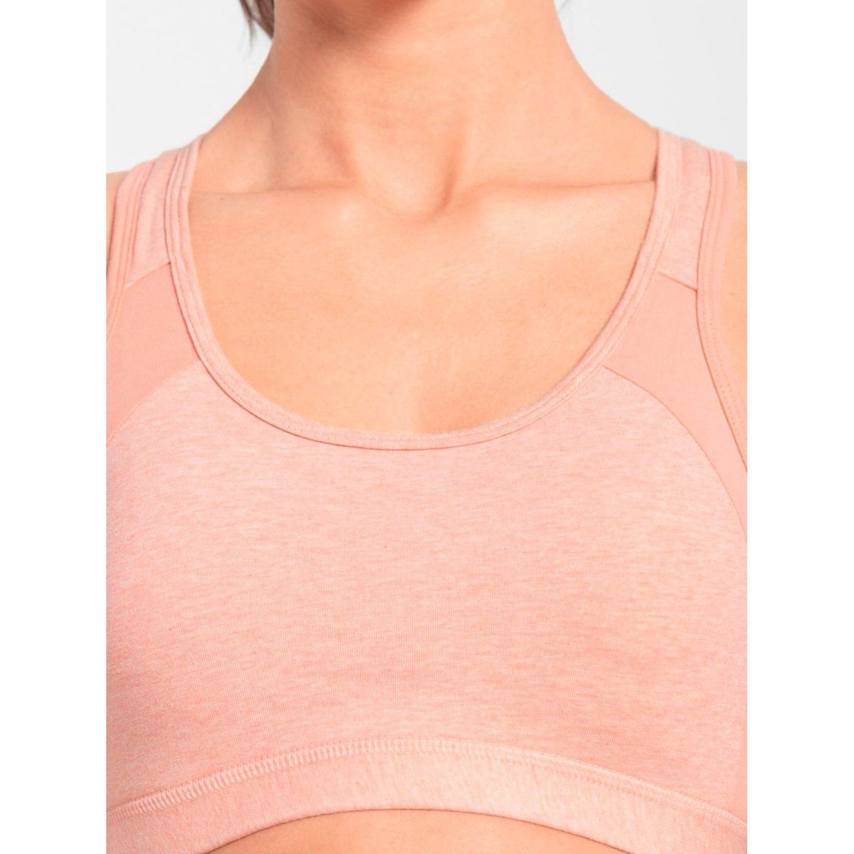 Jockey 1380 Wirefree Padded Cotton Elastane Racerback Style Active Bra