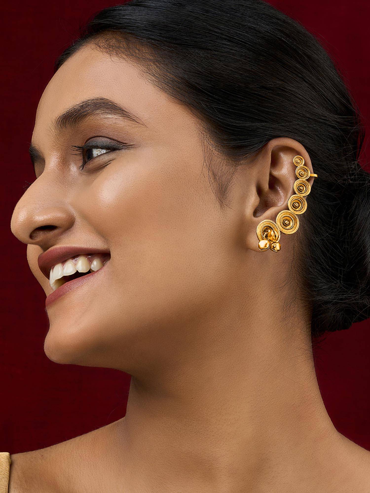 Teejh Chakra Gold Ghungroo Earcuffs