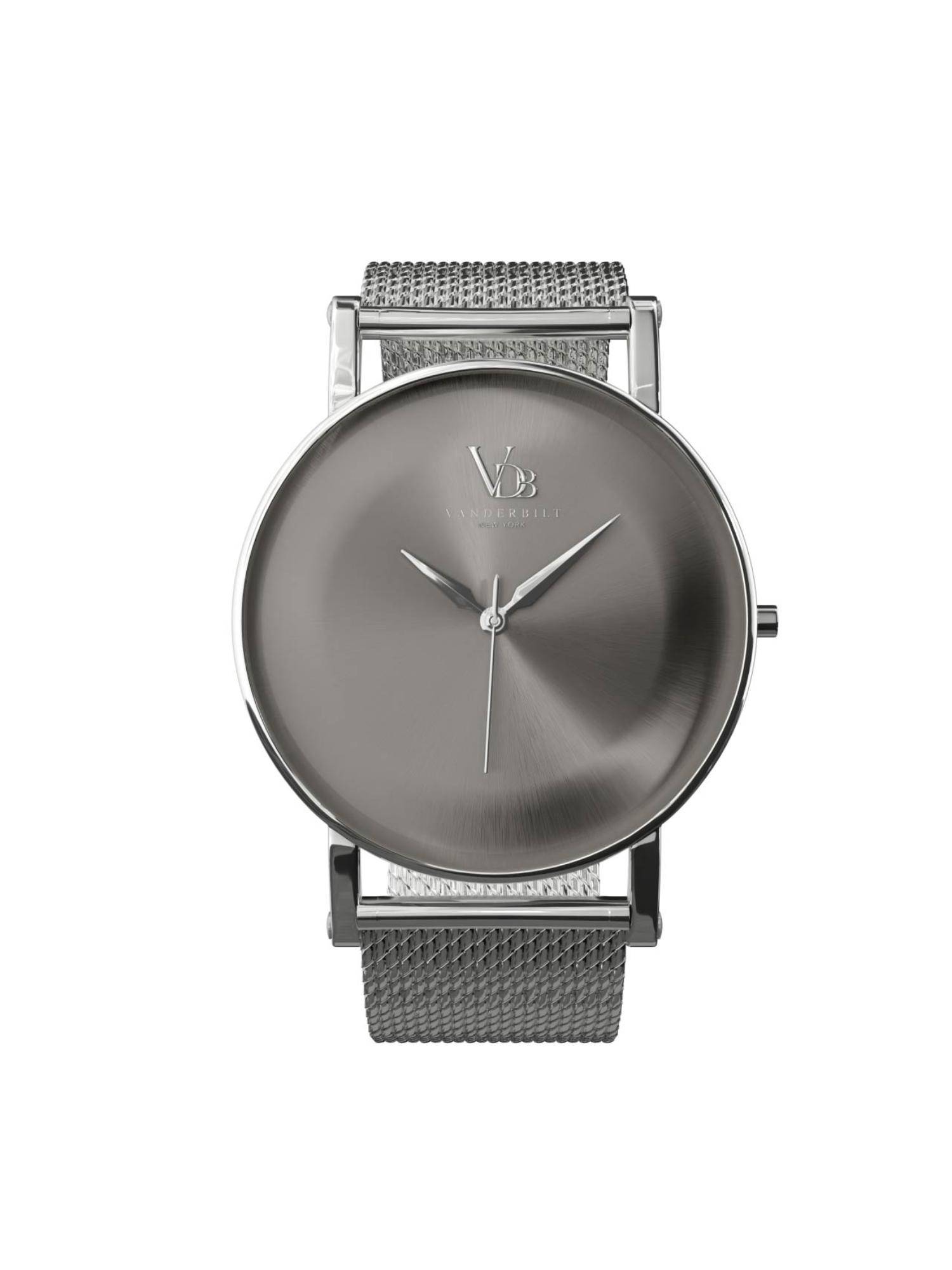 Vanderbilt New York Men Grey and Silver-Mesh Strap-Quartz Watch-17MTGRY (M)