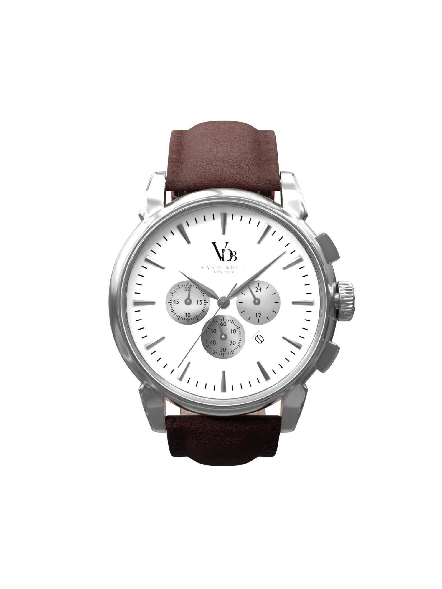 Vanderbilt New York Men White and Brown-Chronograph-Quartz Watch-20SWWHT (M)