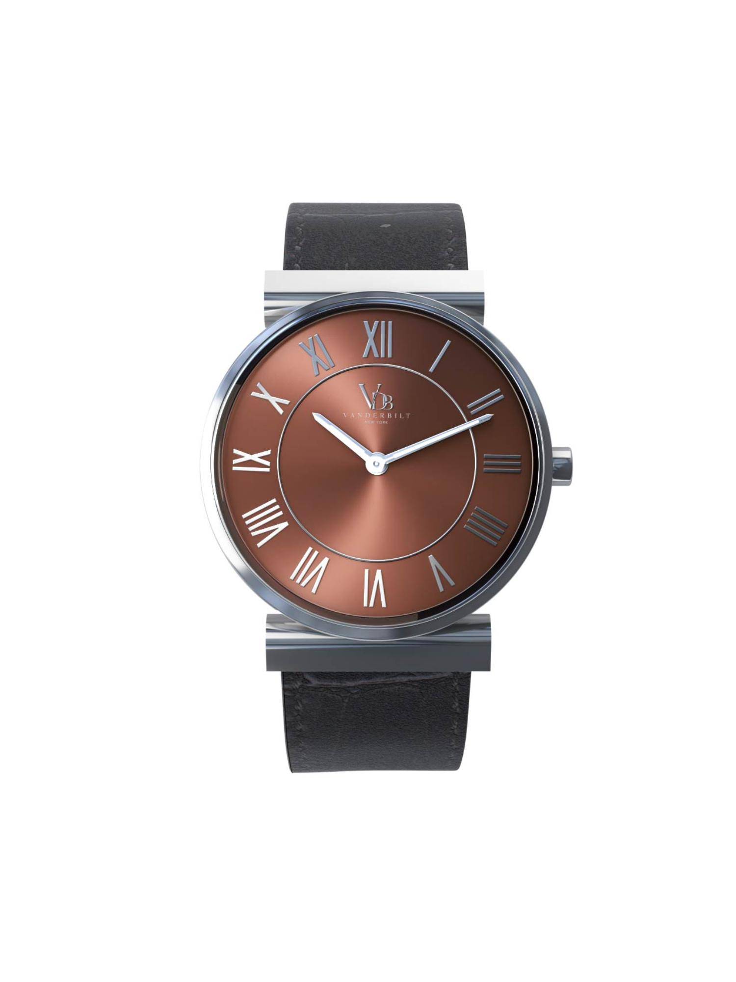 Vanderbilt New York Women Brown and Black Leather Strap-Quartz Watch-53WNSBGSL (M)