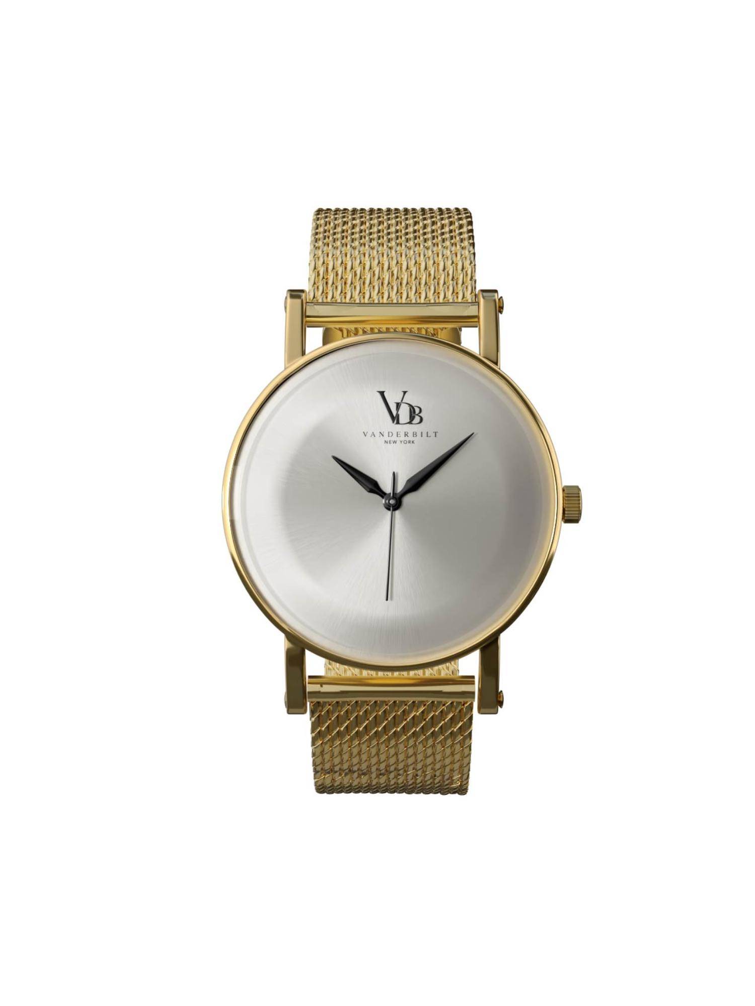 Vanderbilt New York Women Silver Dial and Gold-Mesh Strap-Quartz Watch-57MTSSLGL (M)