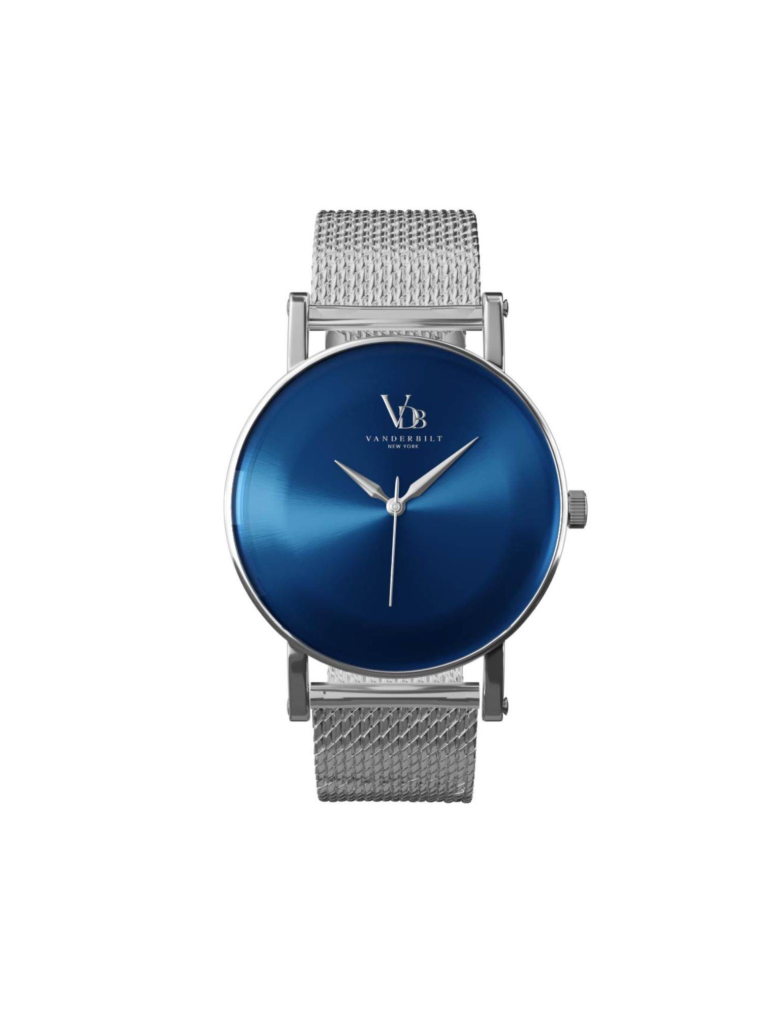 Vanderbilt New York Women Blue Dial and Silver Mesh Strap-Quartz Watch-62MTSBUSL (M)