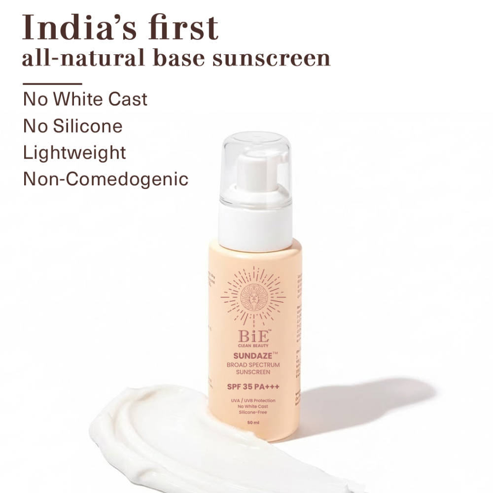 BiE Sundaze Natural Sunscreen SPF 35 PA+++ with Niacinamide Lightweight, No White Cast & Non-Greasy
