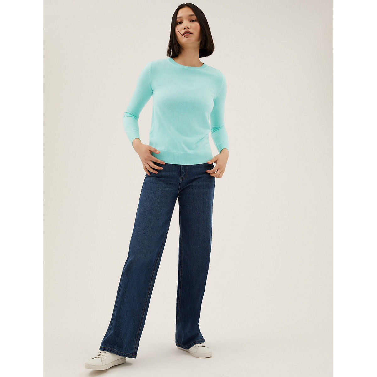 Marks & Spencer CREW NECK - Pullover - grey mix/gris chiné