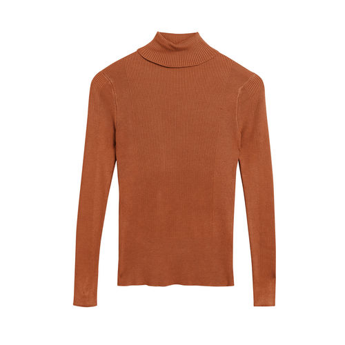 Viscose Mix Textured High Neck Jumper