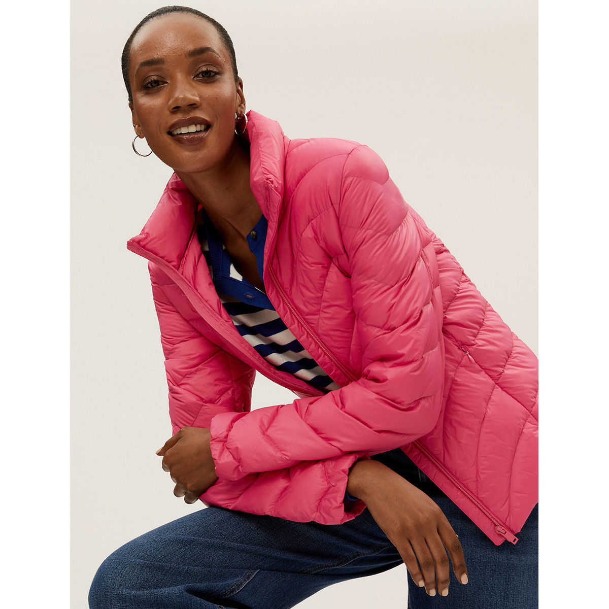 Buy Marks & Spencer Pink Feather & Down Packaway Puffer