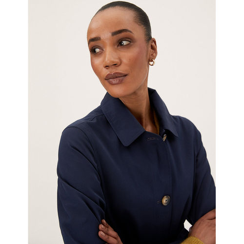 Buy Marks Spencer Navy Blue Cotton Blend Belted Trench Coat (Set