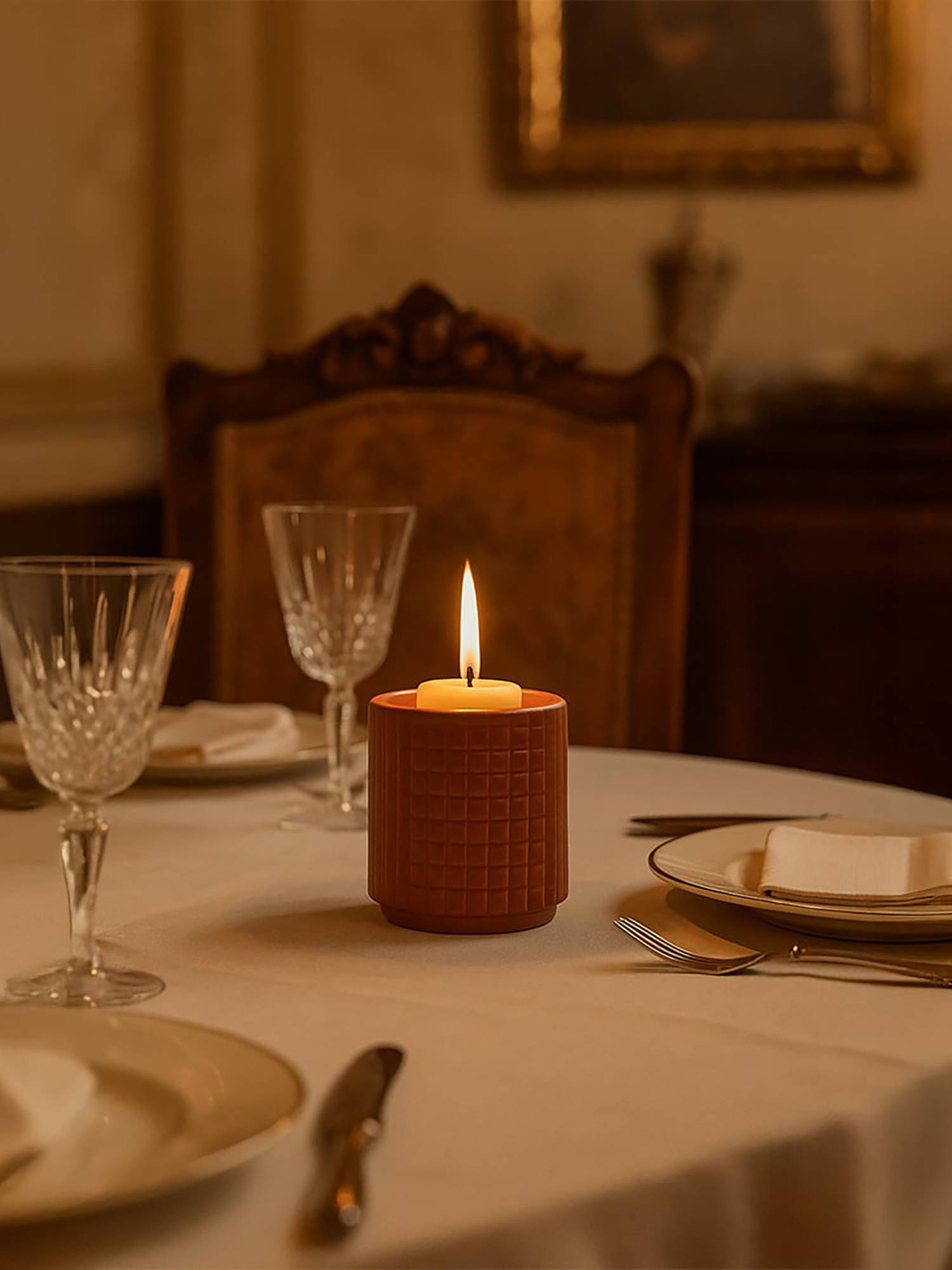 Whispering Homes Nuru Candle Holder - Orange