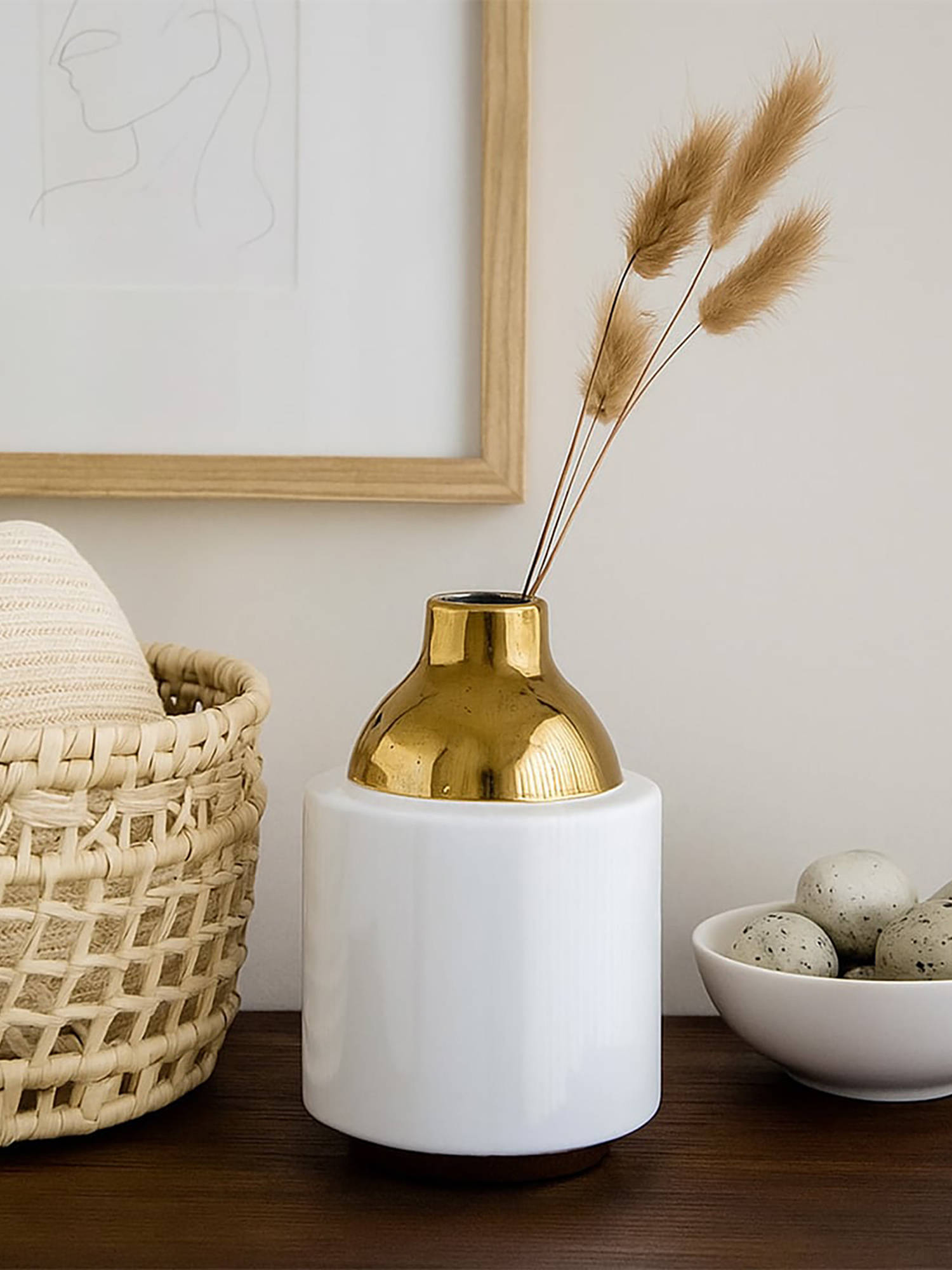 Whispering Homes Eliora Vase - Gold - Desk Planter