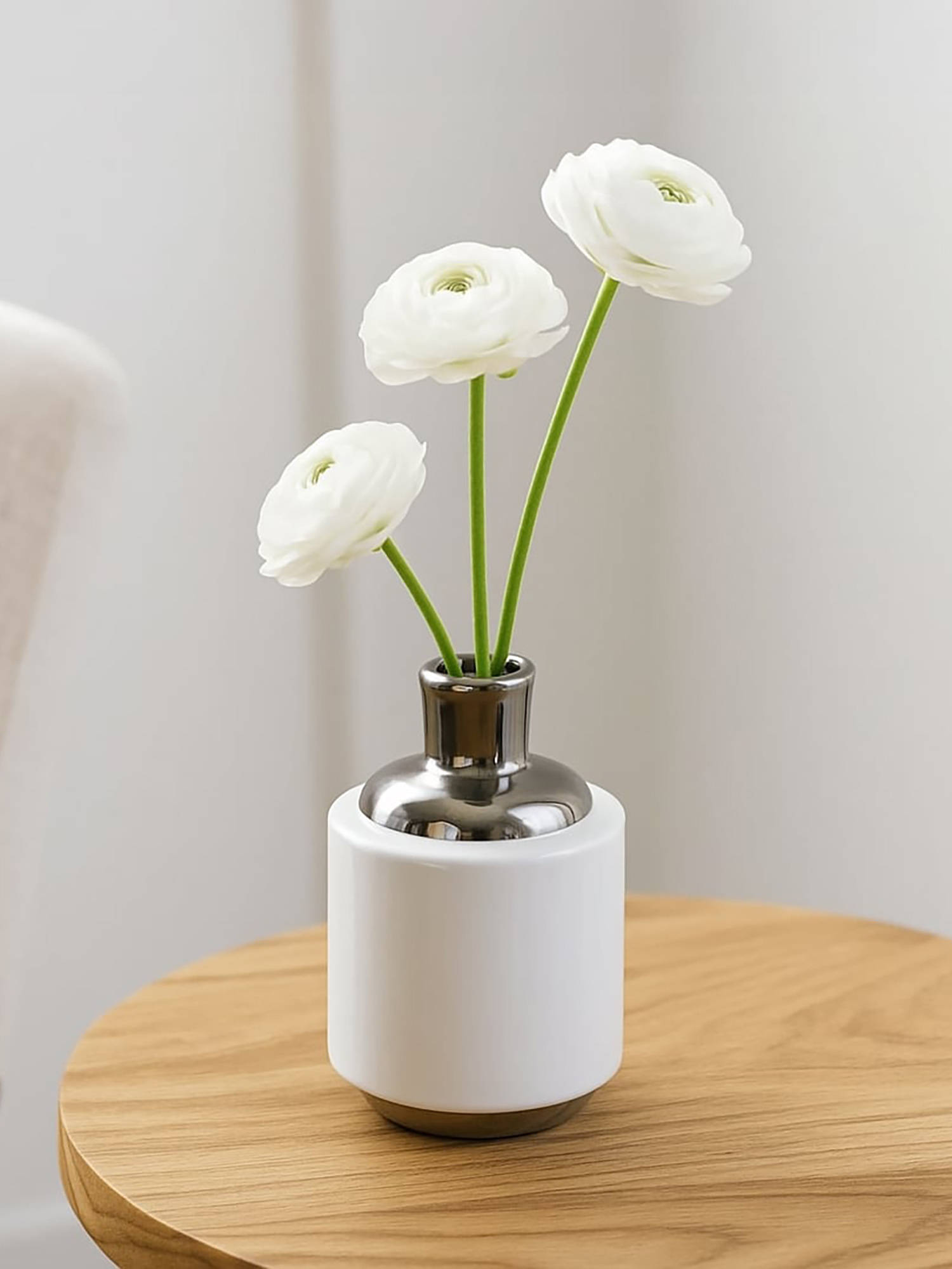 Whispering Homes Eliora Vase - Silver - Desk Planter