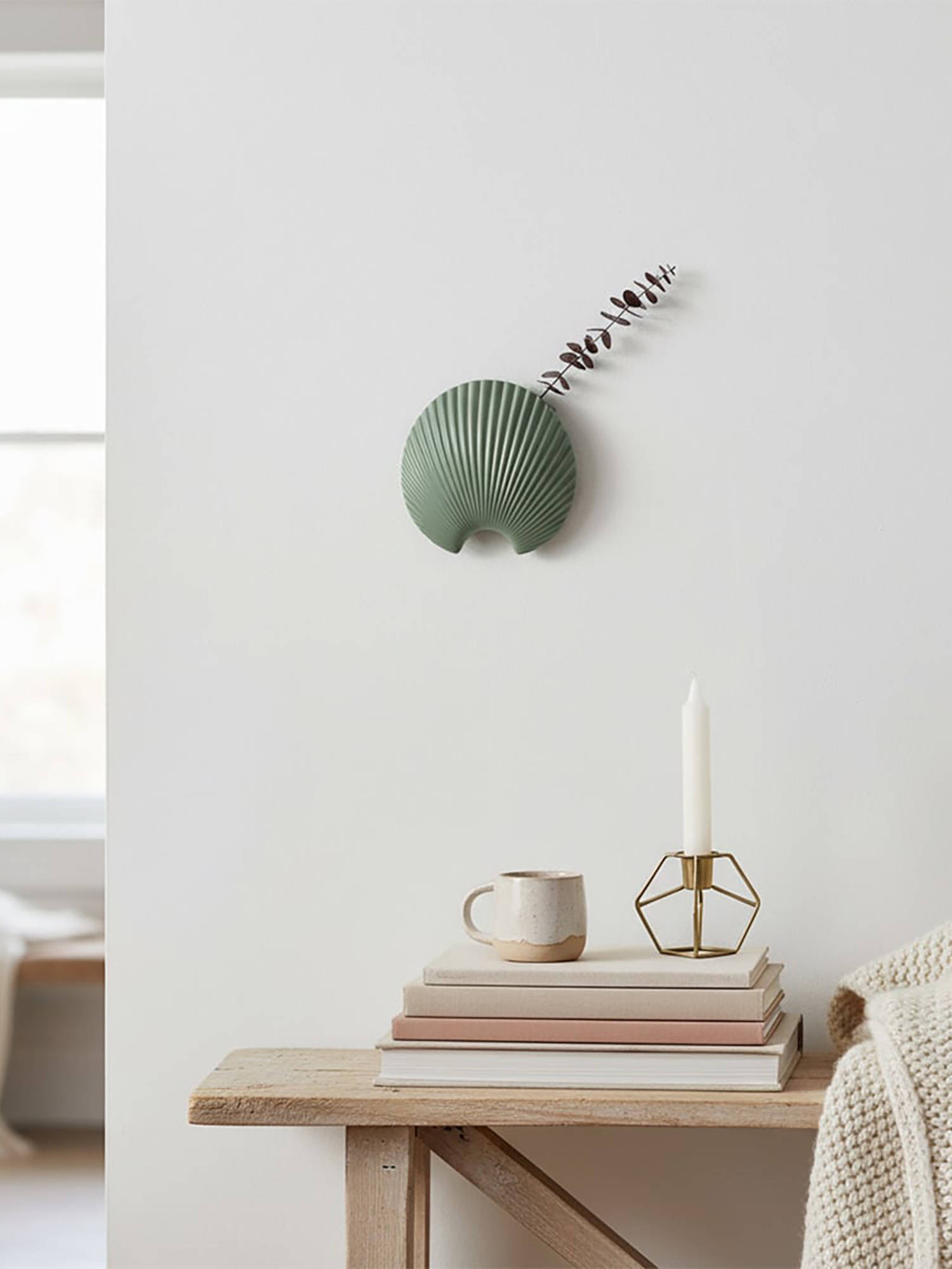 Whispering Homes Cebu Hanging Wall Vase - Light Green
