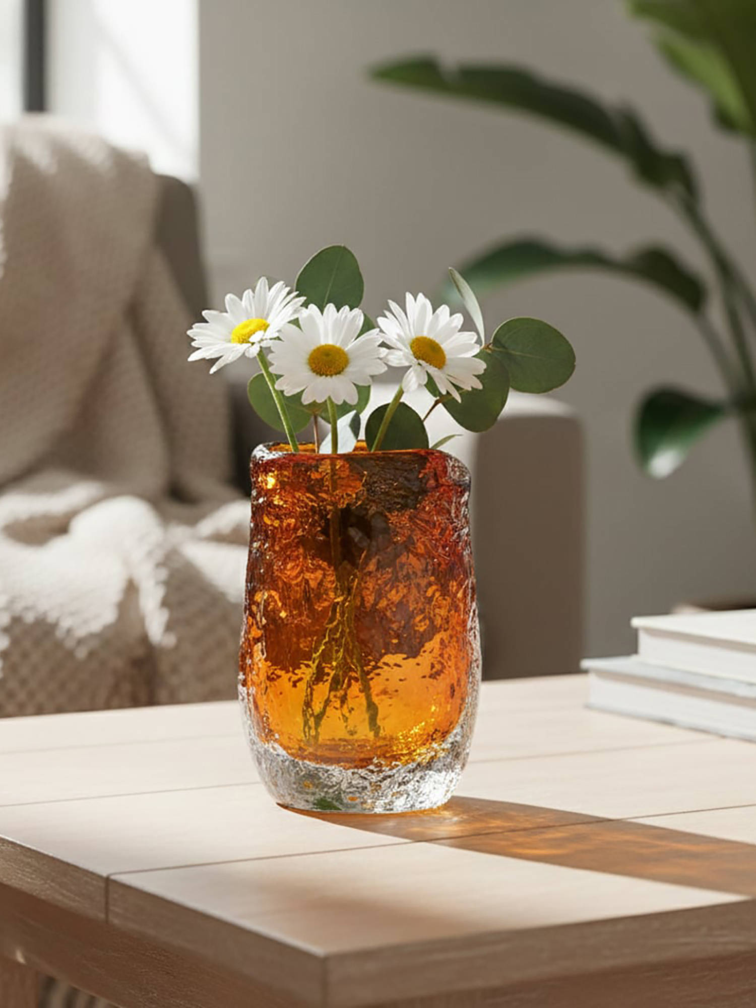 Whispering Homes Ardor Ice Glass Vase - Medium