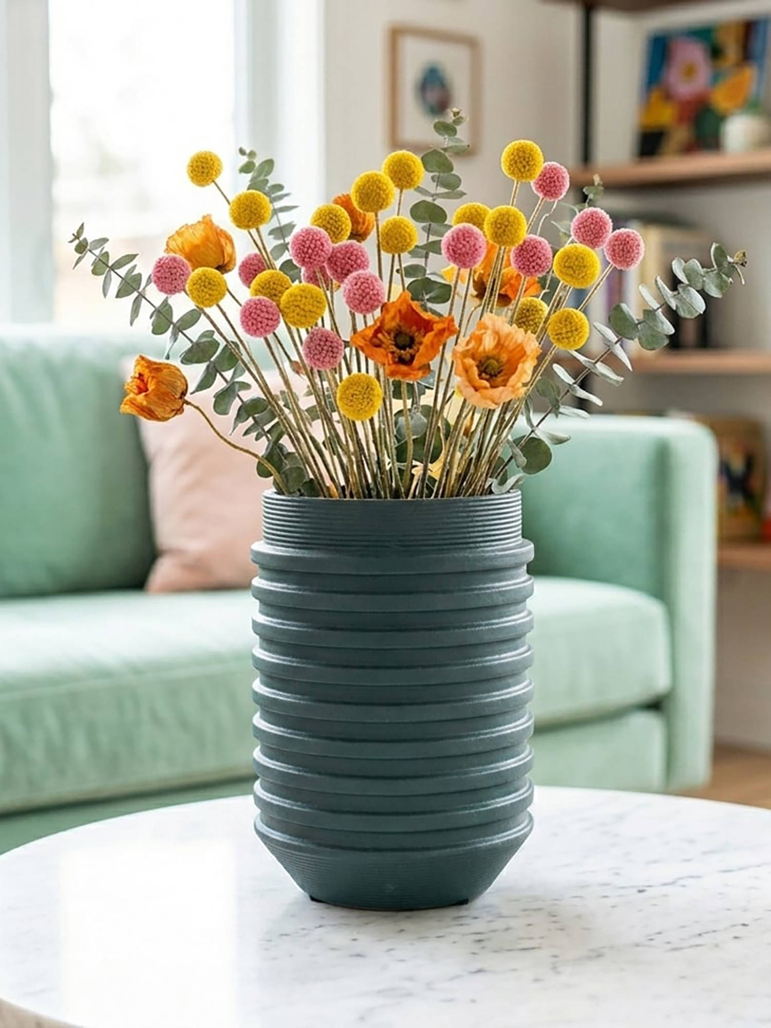Whispering Homes Inverted Edvin Ceramic Vase - Dark Green