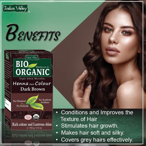 Indus Valley Bio Organic Henna Hair Colour Dark Brown: Buy Indus Valley Bio  Organic Henna Hair Colour Dark Brown Online at Best Price in India | Nykaa