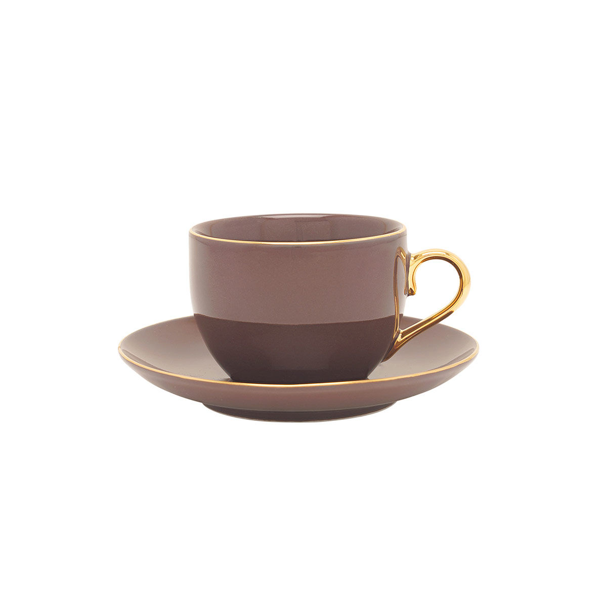 Pure Home + Living Coup Brown Cup and Saucer (Set of 6) Buy Pure Home