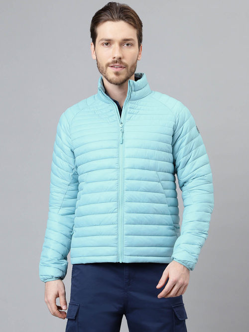 WOODLAND Mens Solid Full Sleeves Blue Jacket