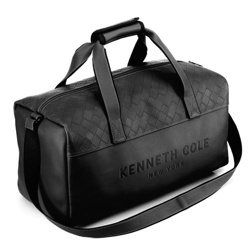 Kenneth Cole Faux Leather Top Zip Travel Duffel Bag Black