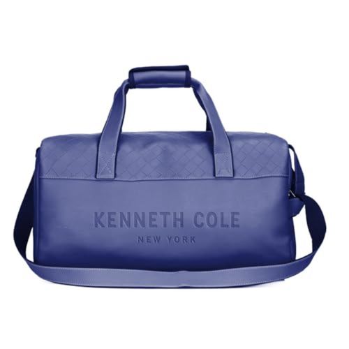 Buy Kenneth Cole Faux Leather Top Zip Travel Duffel Bag Navy