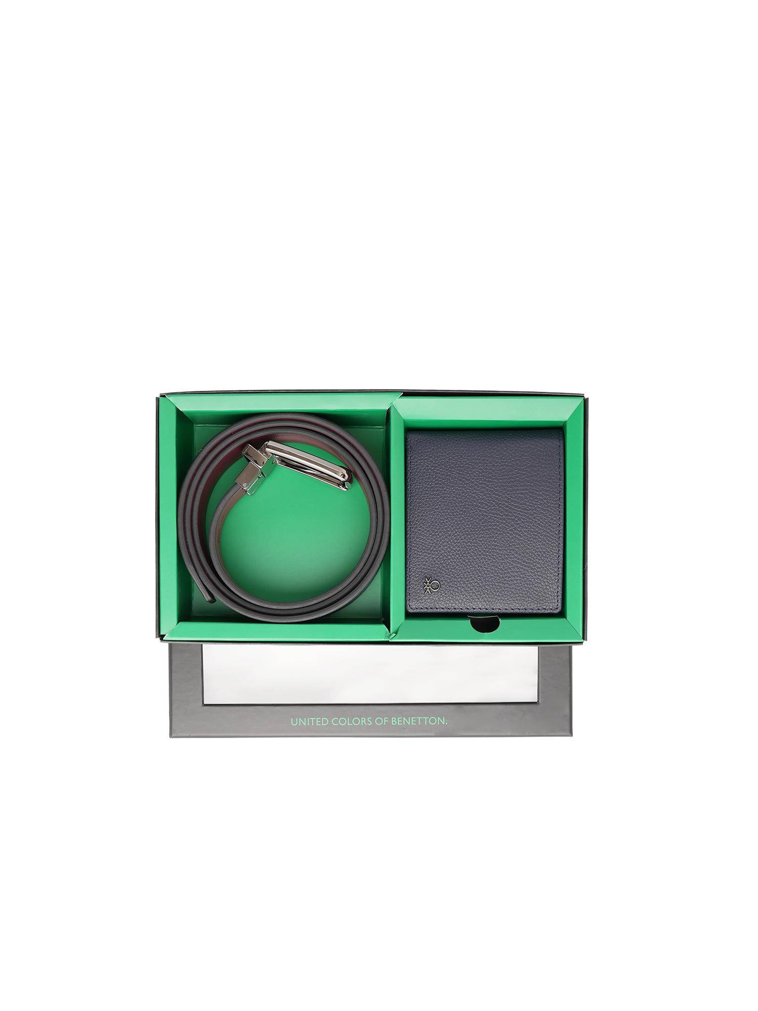United Colors of Benetton Men Barletta Belt with Wallet - Navy Blue