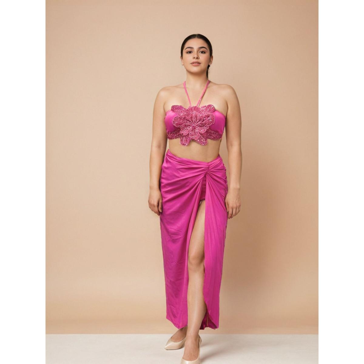 Buy WomanLikeU Waves By Shrijal Flower Power Bikini with Skirt (Set of