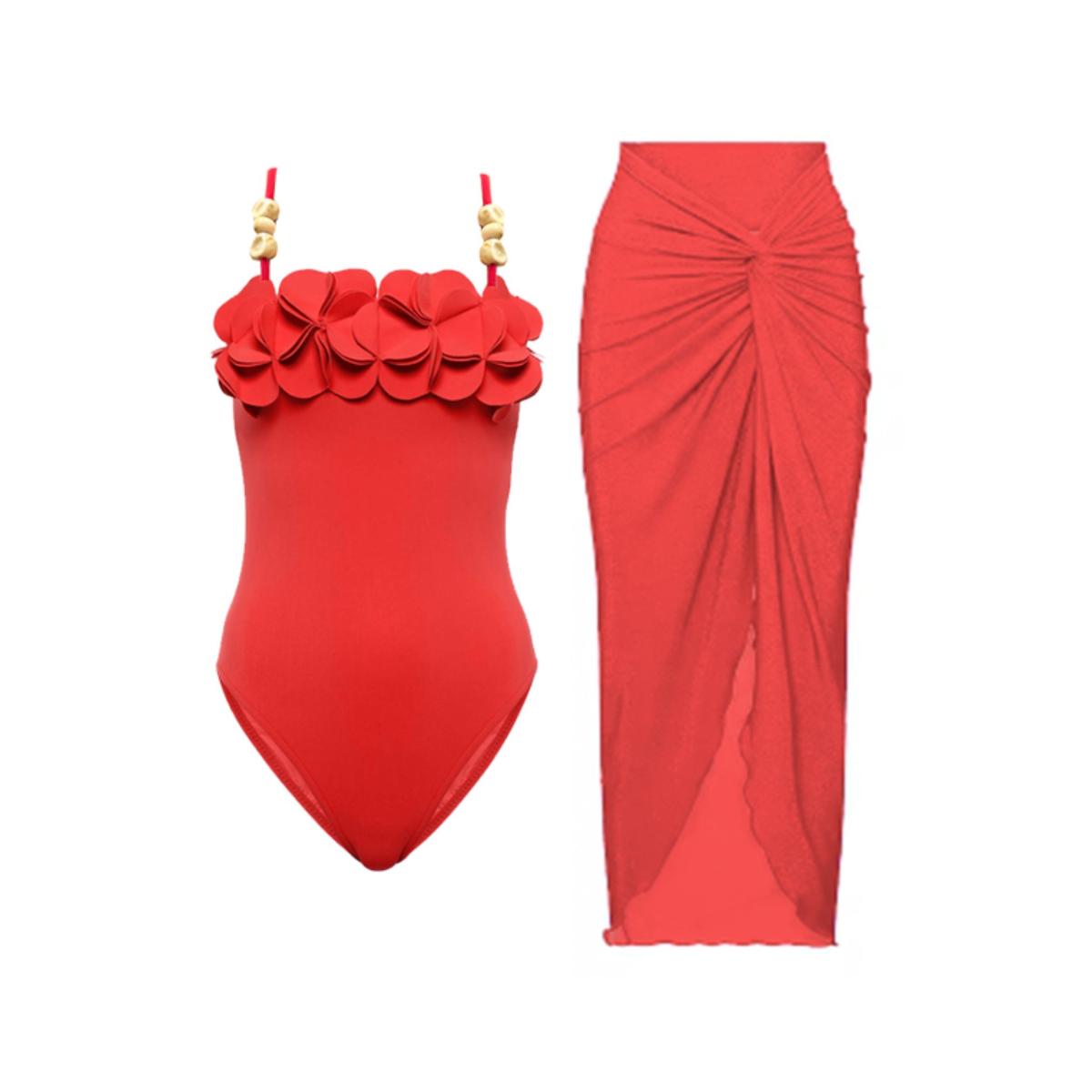 Buy WomanLikeU Waves By Shrijal Dalhia Dreams Monokini with Skirt (Set