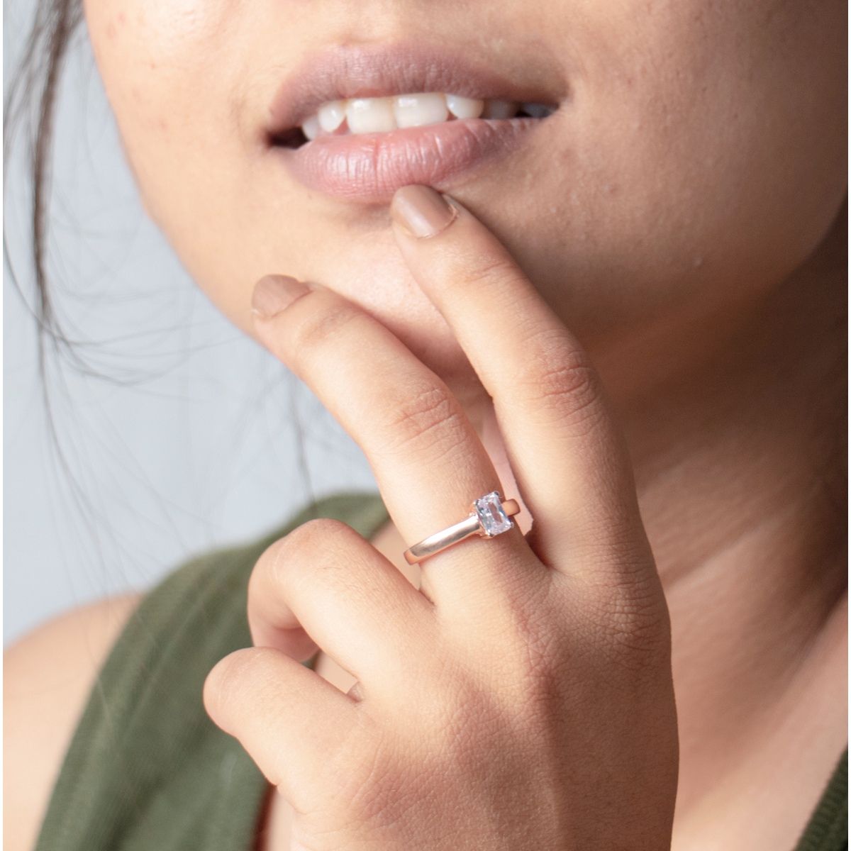 Square Shape Amethyst Gemstone Ring, Men's Ring - Shraddha Shree Gems