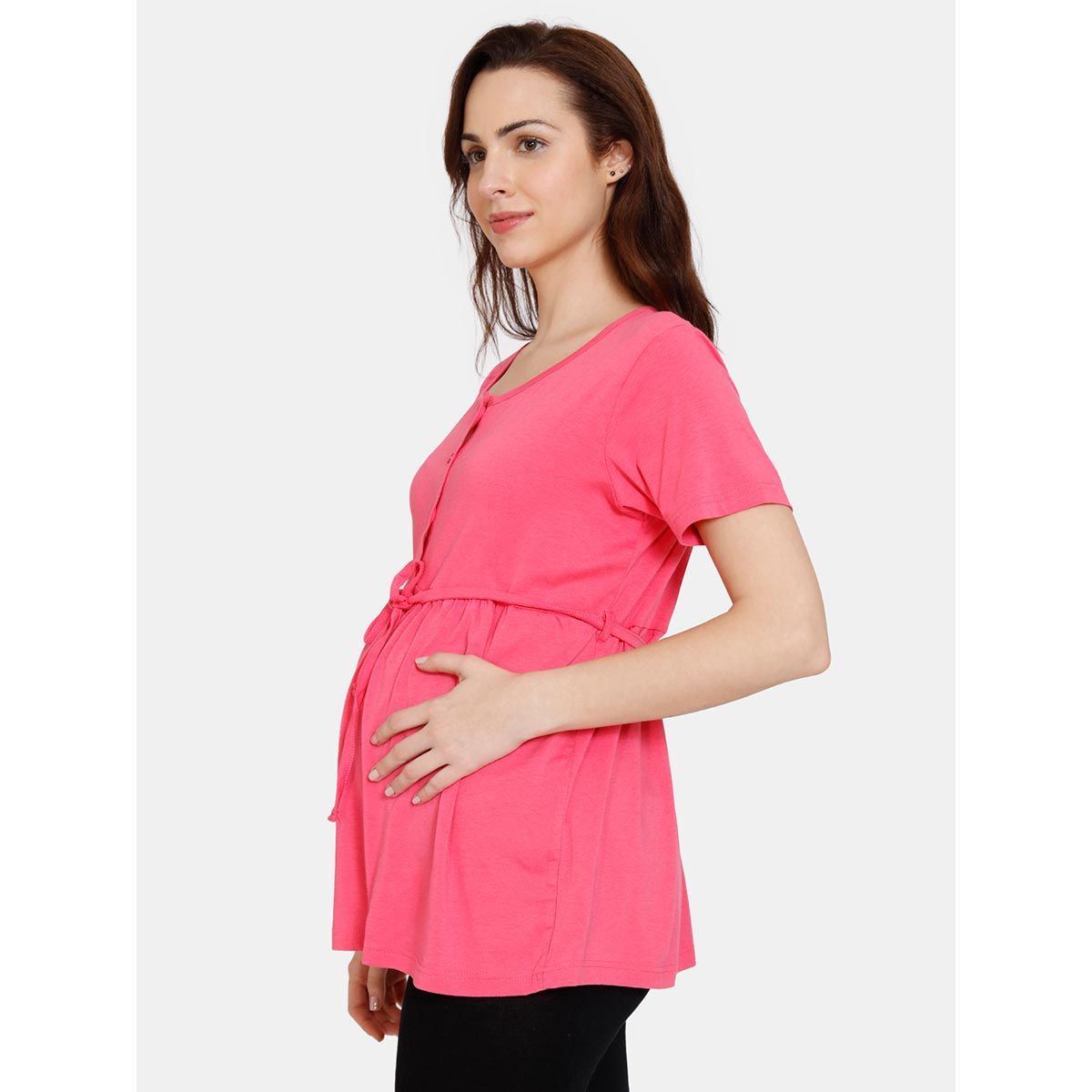 Zivame Coucou Bamboo Cotton Maternity & Feeding Top Front Open Button