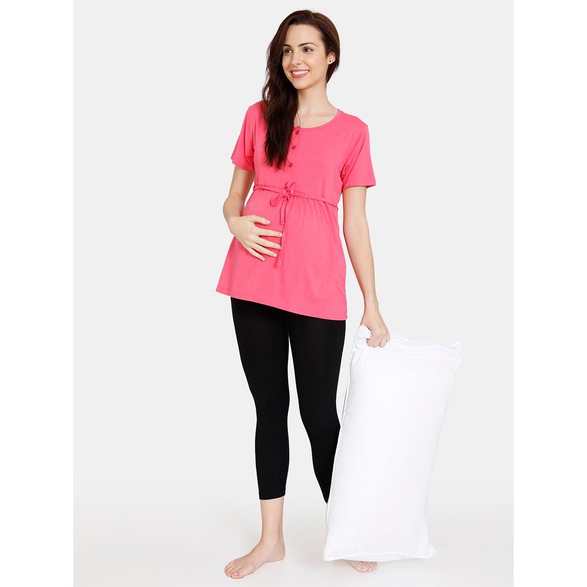 Zivame Coucou Bamboo Cotton Maternity & Feeding Top Front Open Button