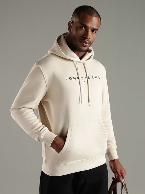 Logo Hoodie Beige Tommy Hilfiger Hoodie Tommy Hilfiger Men Beige