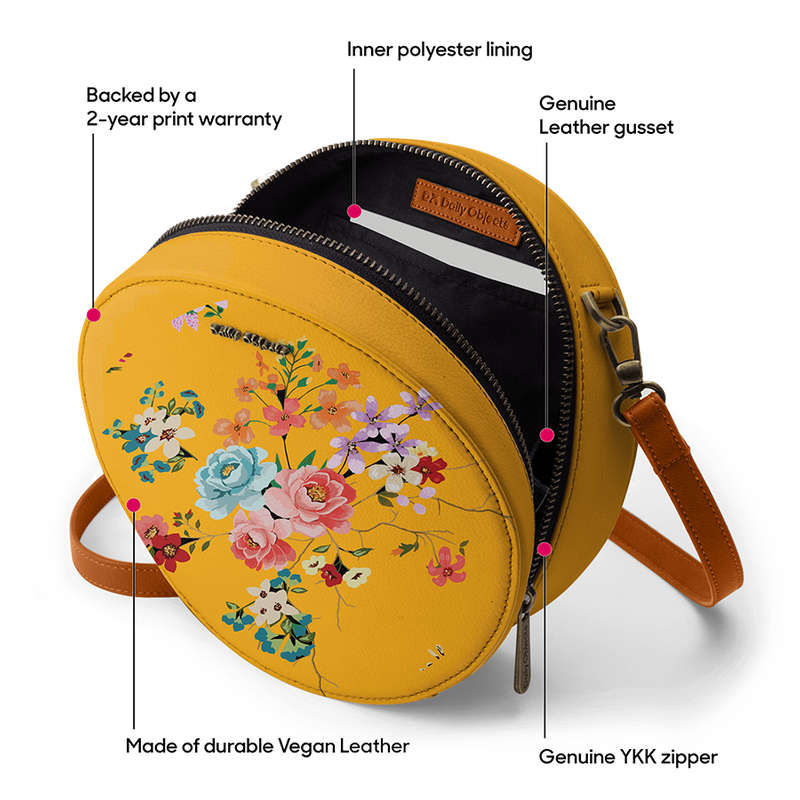 DailyObjects Mustard Floral Orbis Crossbody Bag Buy DailyObjects