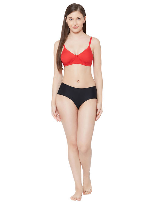 Juliet Cotton Non Padded Lace Bra - Red - B05