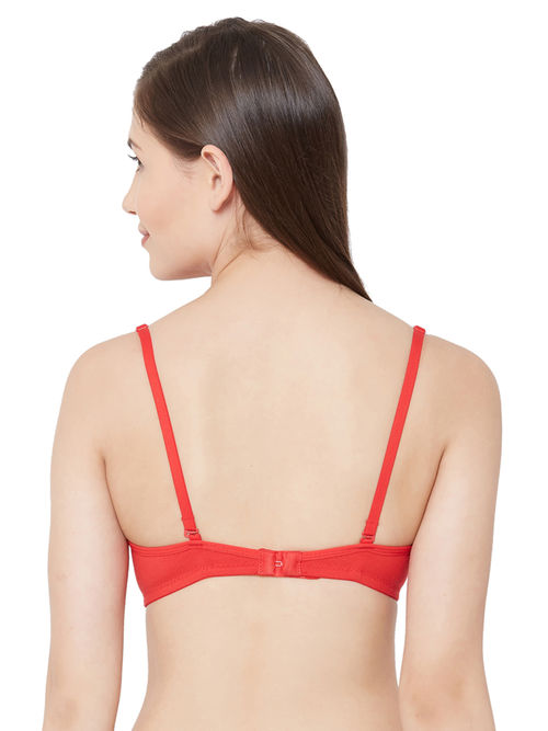 Juliet Cotton Non Padded Lace Bra - Red - B05