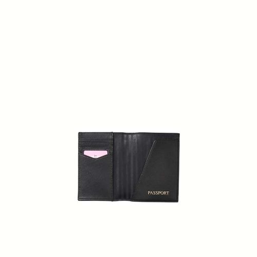 Victoria's Secret Logo Imported Polyurethane Passport Cover Black