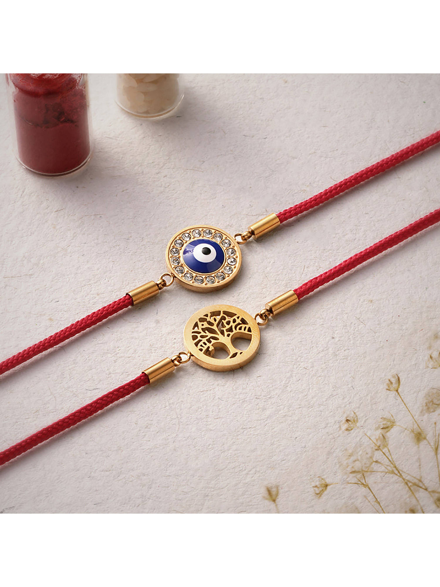 Palmonas Roots Of Fortune Waterproof And Anti-Tarnish Rakhi (Pack Of 2)