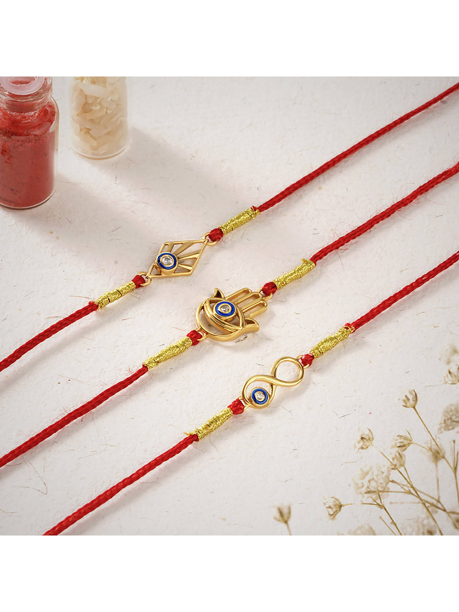 Palmonas Fortune Keepers Waterproof And Anti-Tarnish Rakhi (Pack Of 3)